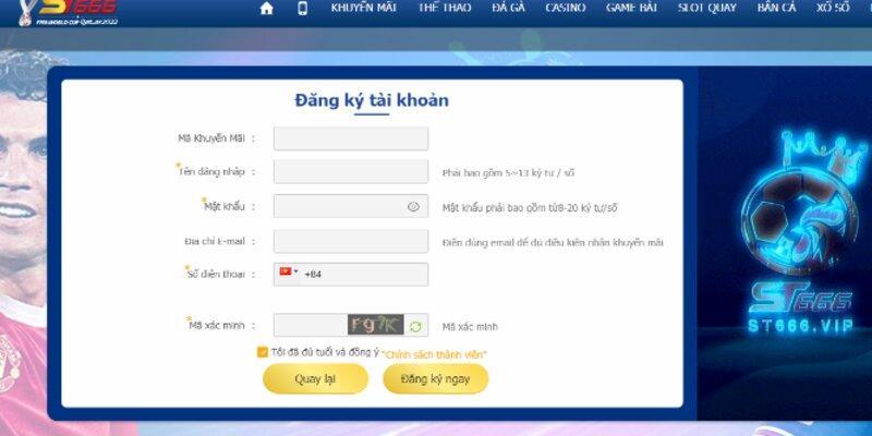 Hướng dẫn đăng ký account tại ST666