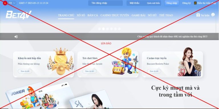 Bet4v lừa đảo tặng khuyến mãi khủng nhưng vòng cược thấp