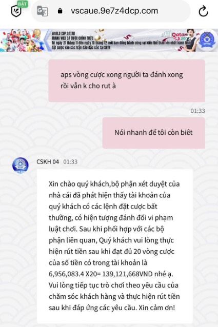 Lời giải thích một chiều từ phía CSKH